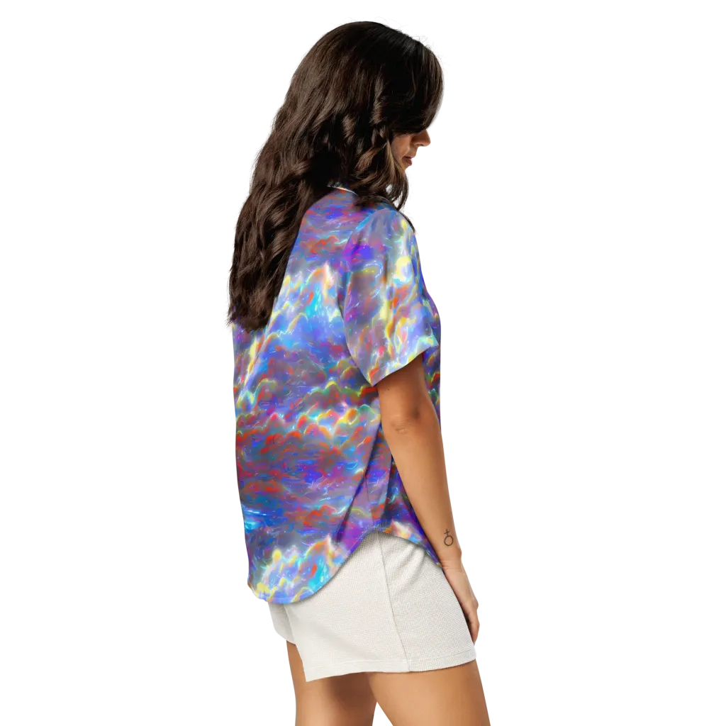 Orion Ripple on Women's Short Sleeve Pajama Top — Right Back