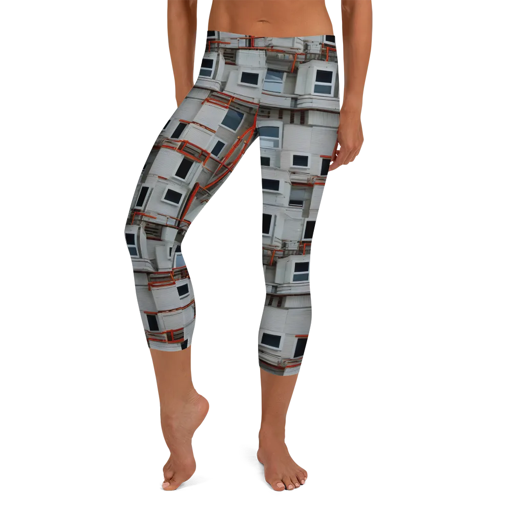 Industrial Reverie on Capri Leggings — Front