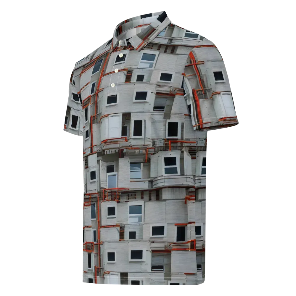 Industrial Reverie on Men's Slim Fit Polo Shirt — Left Front