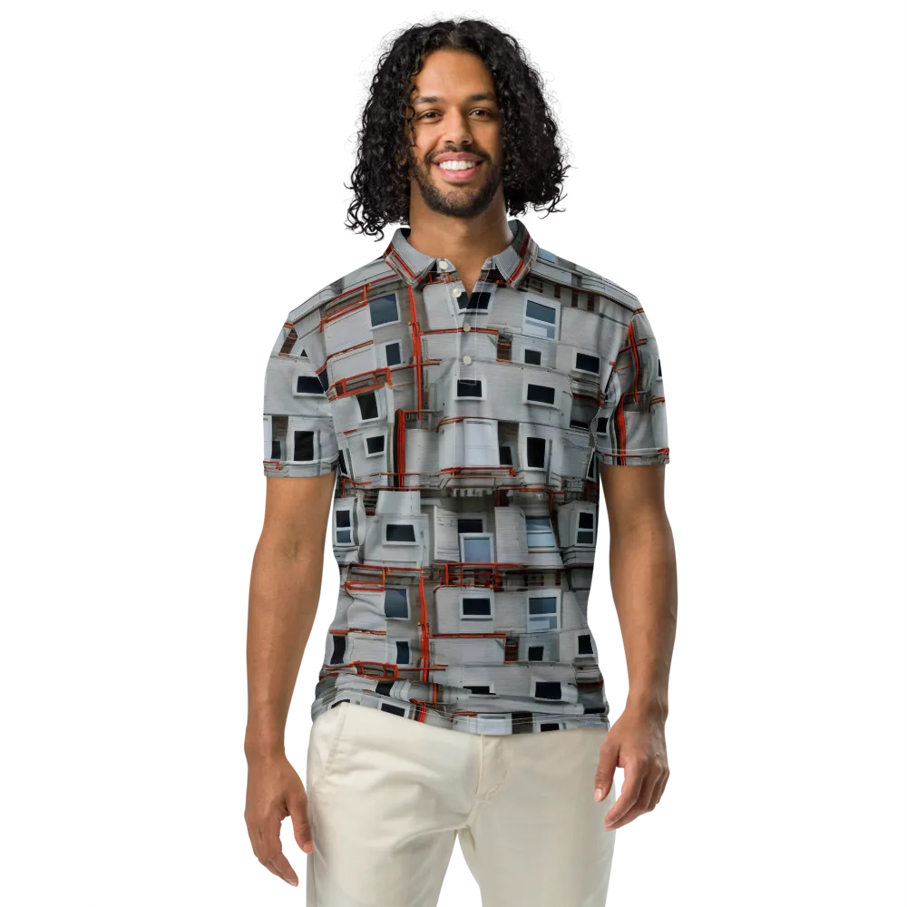 Industrial Reverie on Men's Slim Fit Polo Shirt — Front