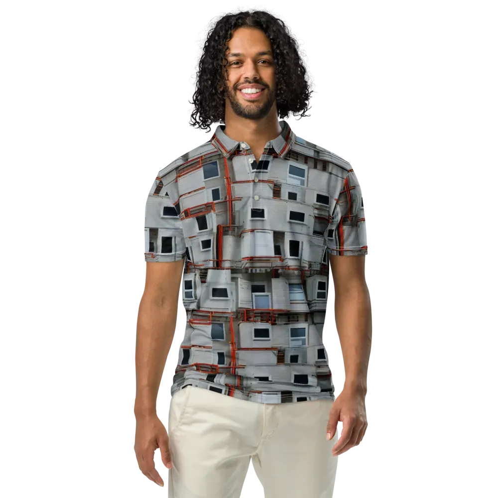 Industrial Reverie on Men's Slim Fit Polo Shirt — Front