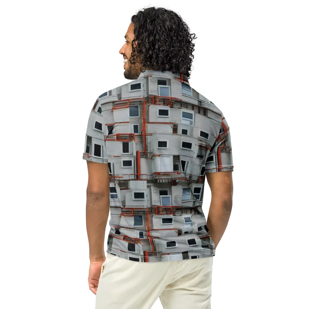 Industrial Reverie on Men's Slim Fit Polo Shirt — Back