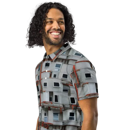 Industrial Reverie on a Men's Slim Fit Polo Shirt