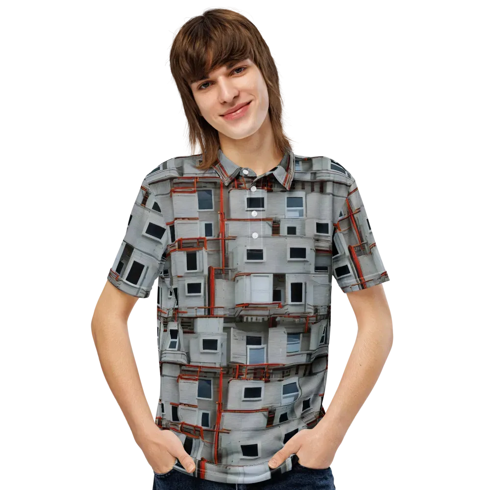 Industrial Reverie on Men's Slim Fit Polo Shirt — Front