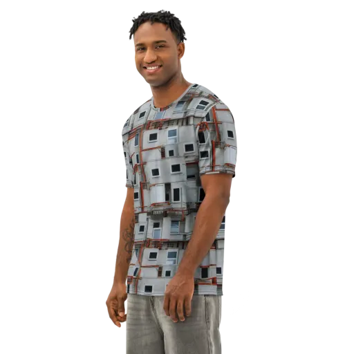 Industrial Reverie on a Men's Cotton Crew Neck T-Shirt