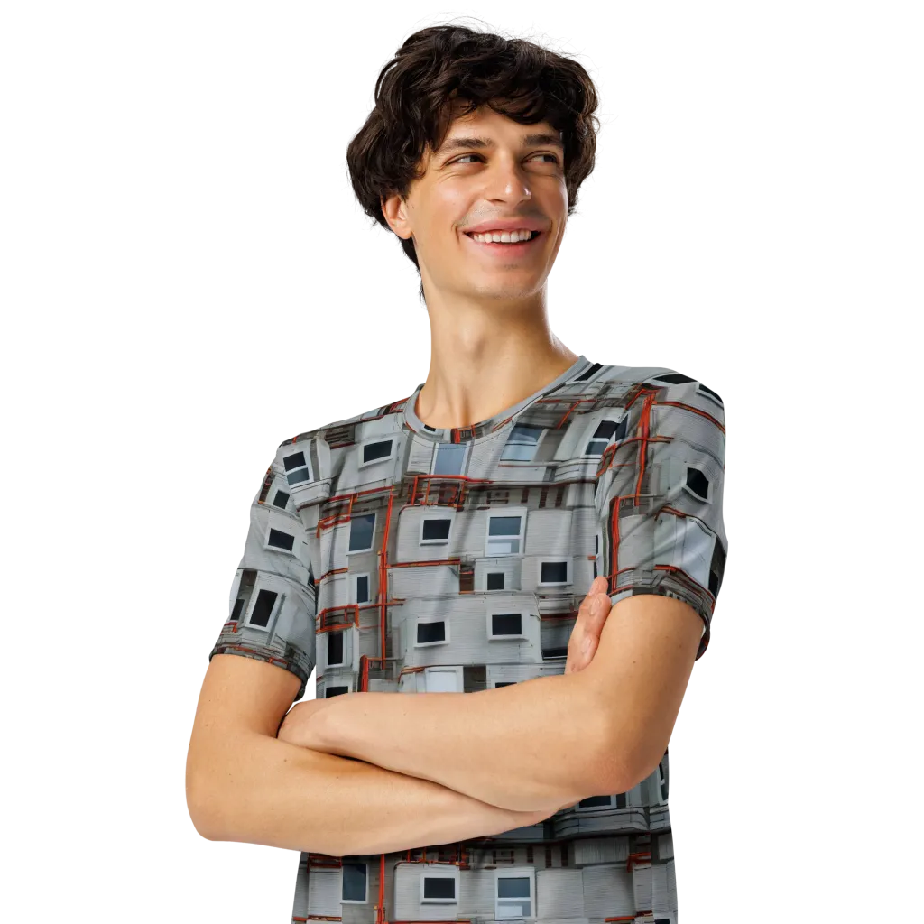 Industrial Reverie on Men's Crew Neck T-Shirt — Left Front