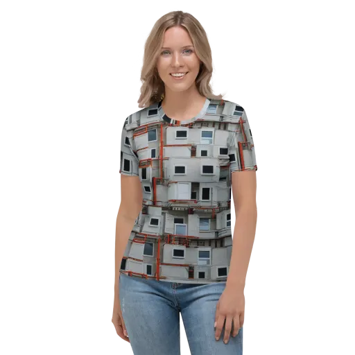 Industrial Reverie on a Women's Crew Neck T-Shirt
