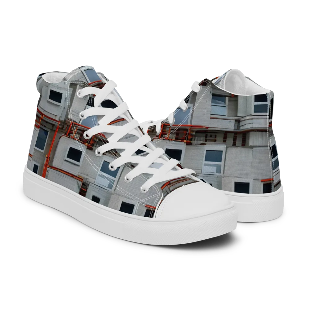 Industrial Reverie on Women's High Top Canvas Shoes — Right