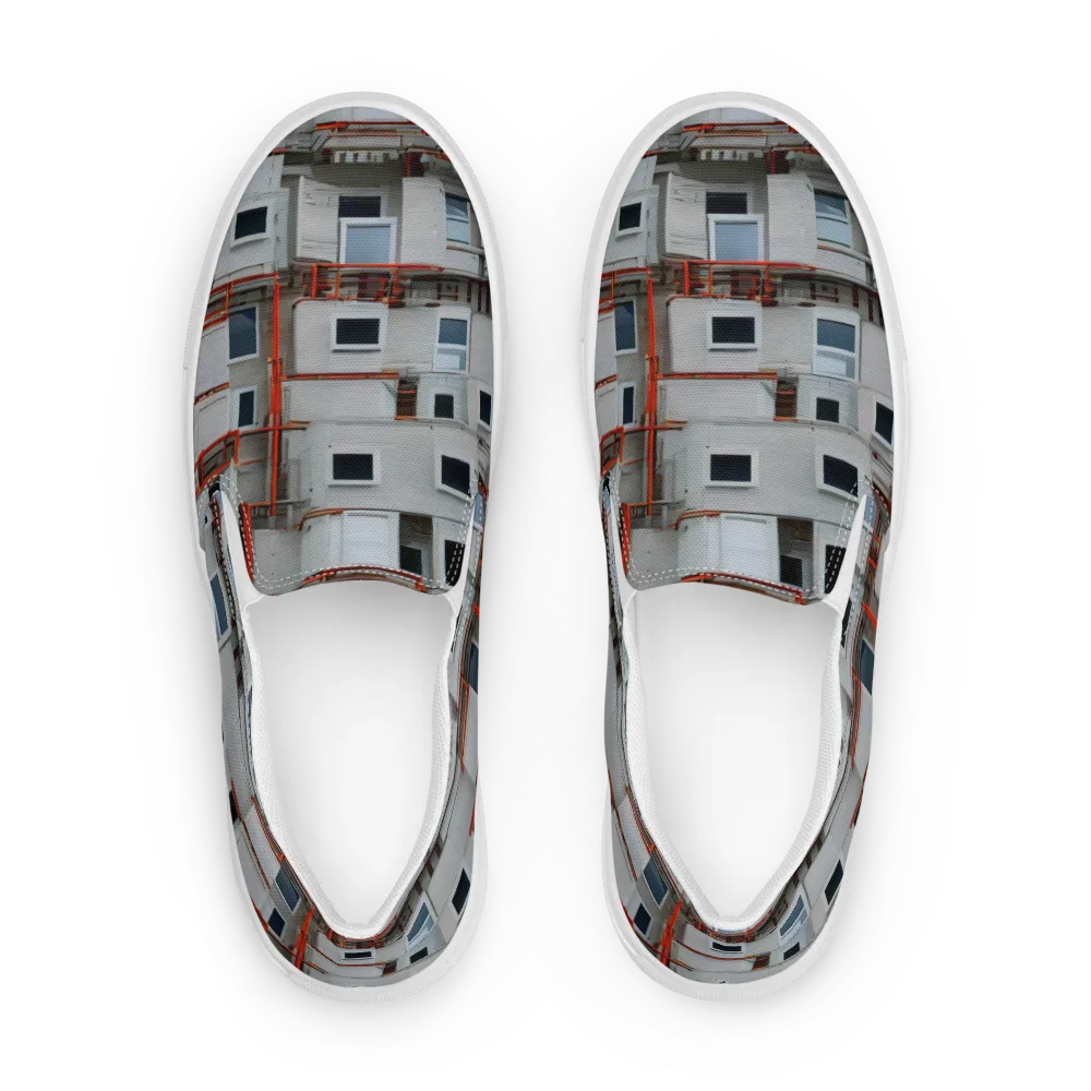 Industrial Reverie on Men's Slip-On Canvas Shoes — Front