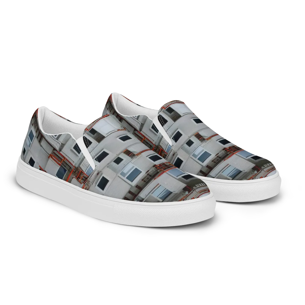 Industrial Reverie on Men's Slip-On Canvas Shoes — Right Front