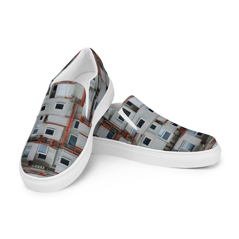 Industrial Reverie on Men's Slip-On Canvas Shoes — Left Front