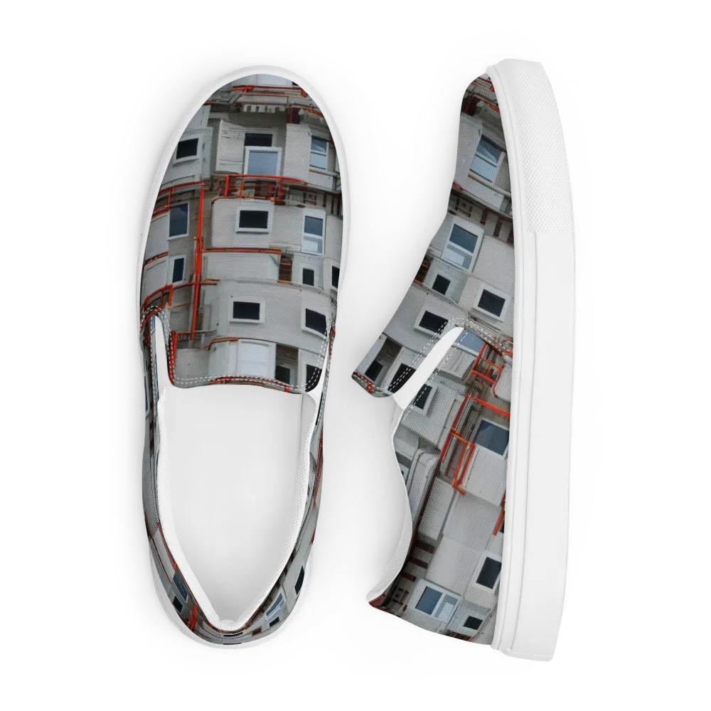 Industrial Reverie on Men's Slip-On Canvas Shoes — Front