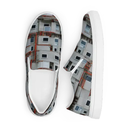 Industrial Reverie on a Men's Slip-On Canvas Shoes