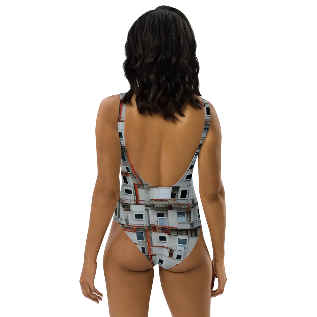 Industrial Reverie on One-Piece Swimsuit — Back