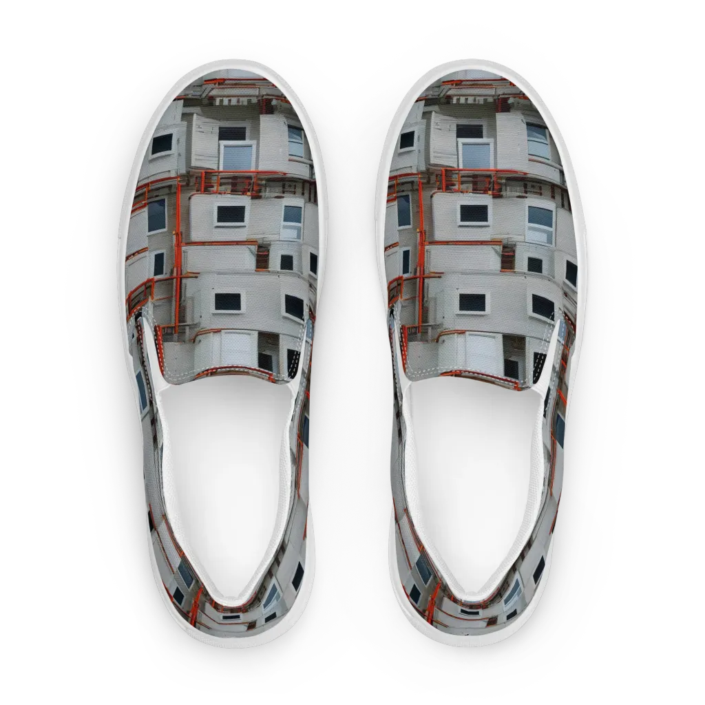 Industrial Reverie on Women's Slip-On Canvas Shoes — Front