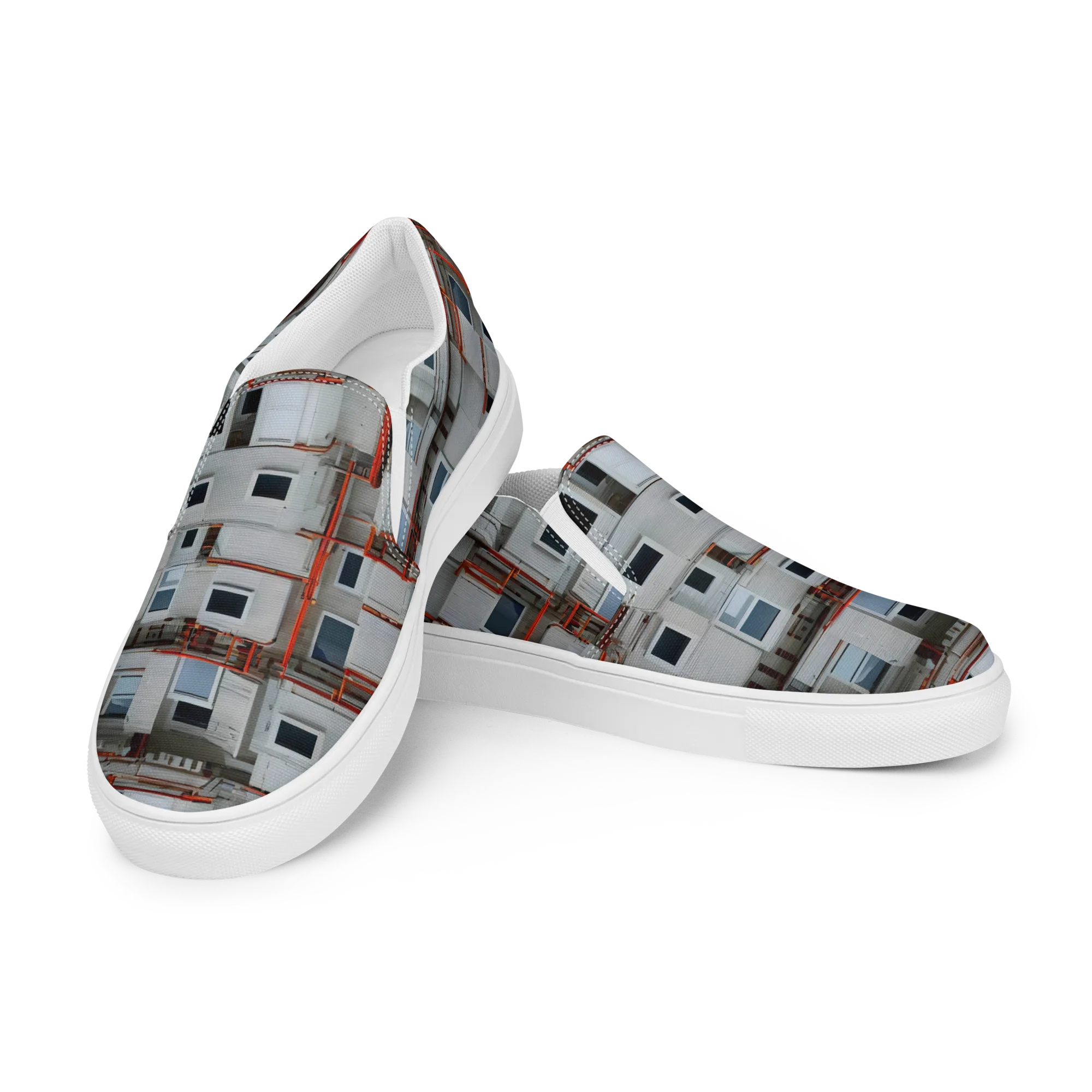 Industrial Reverie on Women's Slip-On Canvas Shoes — Left Front