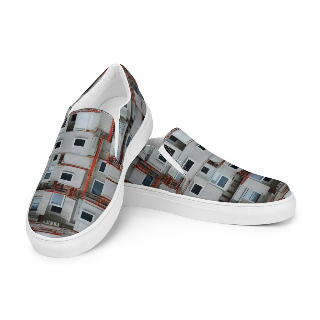 Industrial Reverie on Women's Slip-On Canvas Shoes — Left Front