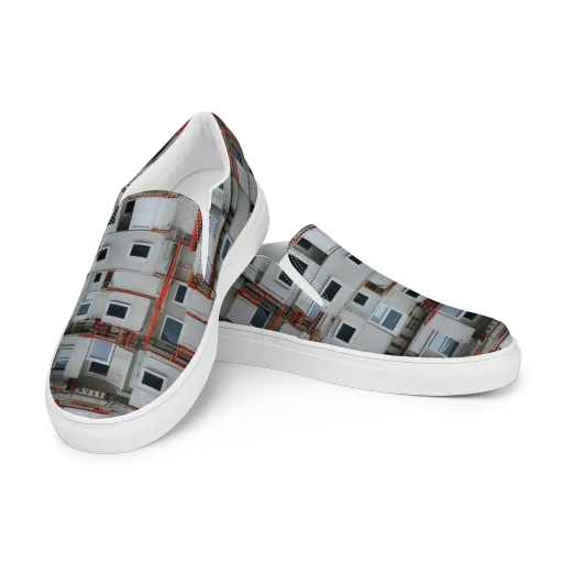 Industrial Reverie on a Women's Slip-On Canvas Shoes