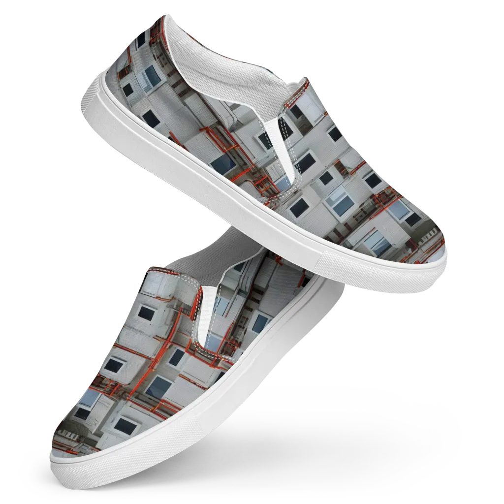 Industrial Reverie on Women's Slip-On Canvas Shoes — Front
