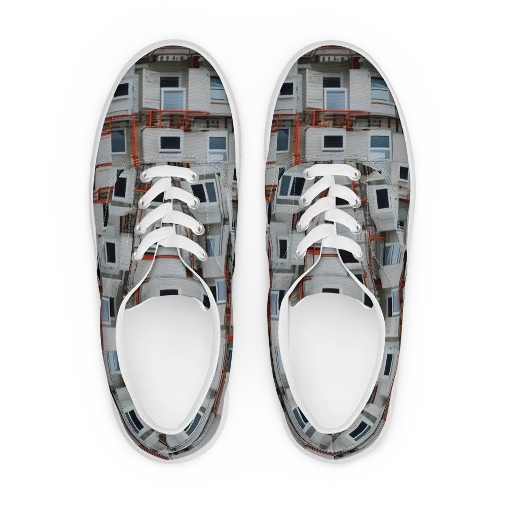 Industrial Reverie on Men's Lace-Up Canvas Shoes — Front