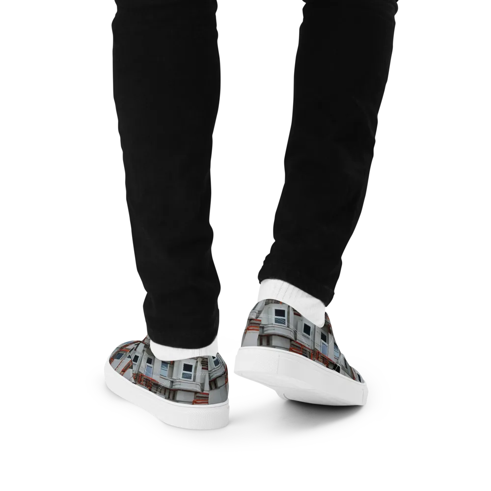 Industrial Reverie on Men's Lace-Up Canvas Shoes — Back