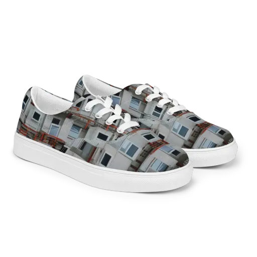 Industrial Reverie on a Men's Lace-Up Canvas Shoes