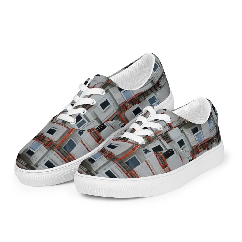 Industrial Reverie on Men's Lace-Up Canvas Shoes — Left Front