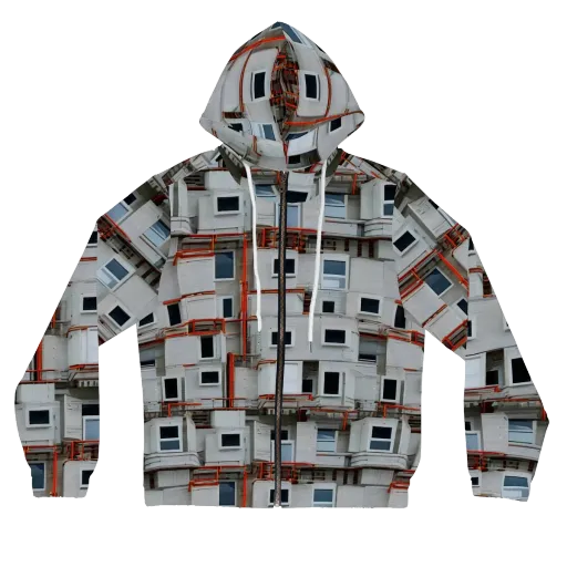 Industrial Reverie on a Women's Full-Zip Hoodie