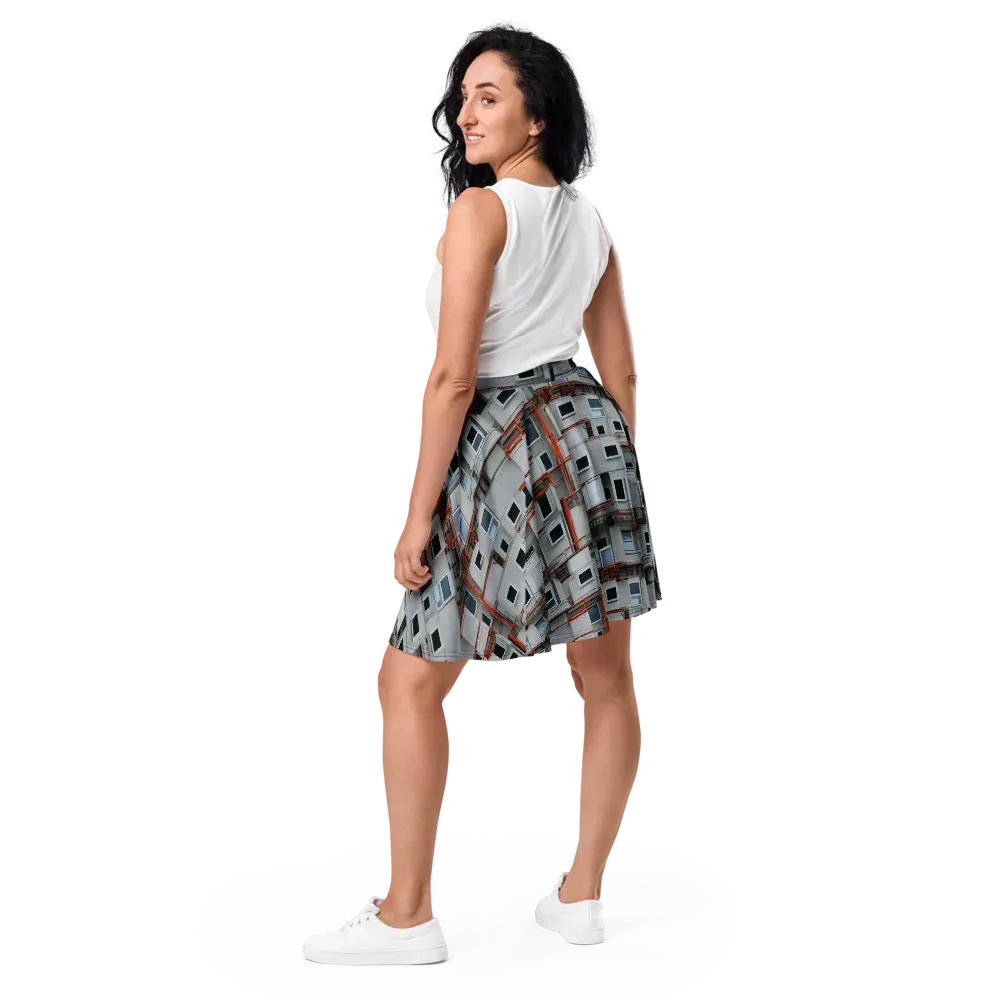 Industrial Reverie on Skater Skirt — Back