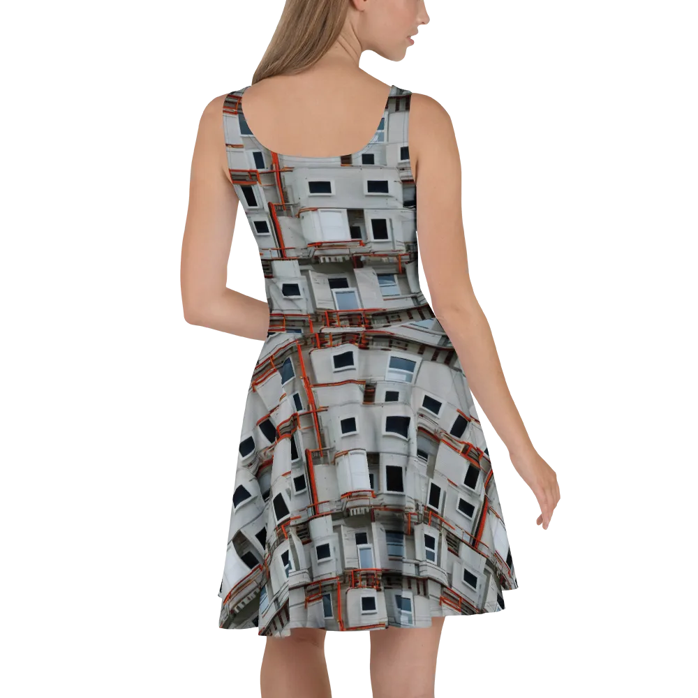 Industrial Reverie on Skater Dress — Back
