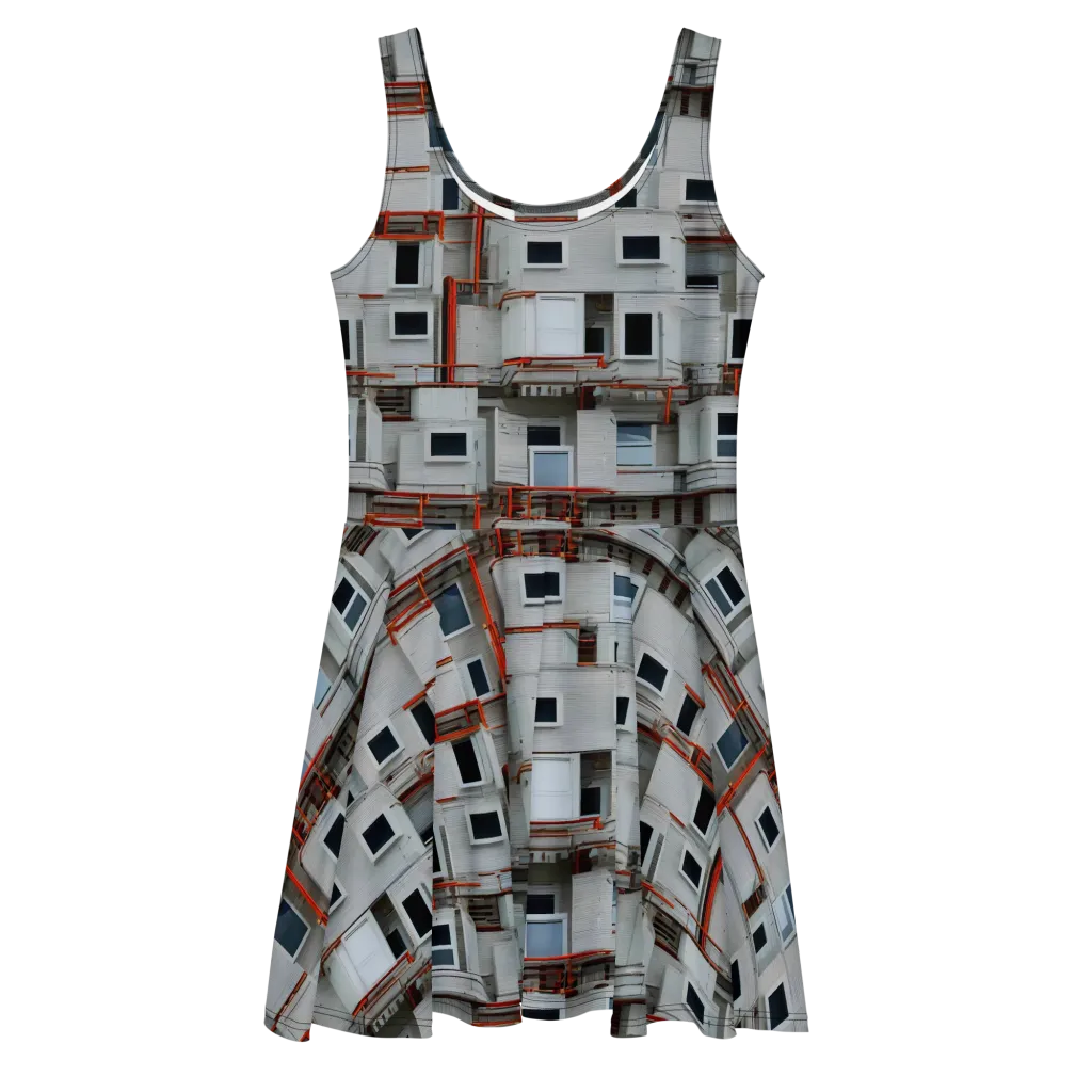 Industrial Reverie on Skater Dress — Front