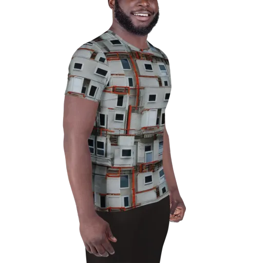 Industrial Reverie on a Men's Athletic T-Shirt