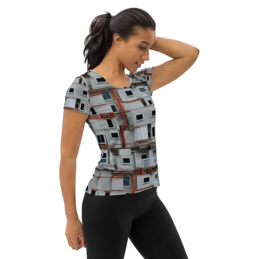 Industrial Reverie on a Women's Athletic T-Shirt