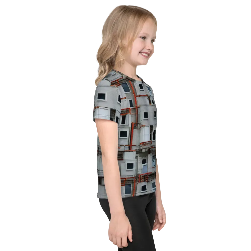 Industrial Reverie on Kids Crew Neck T-Shirt — Right