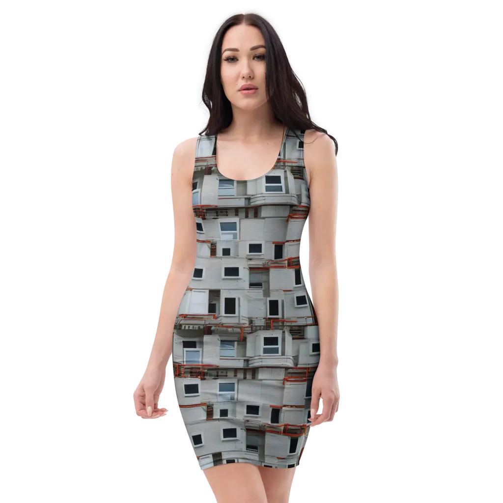 Industrial Reverie on Bodycon Dress — Front