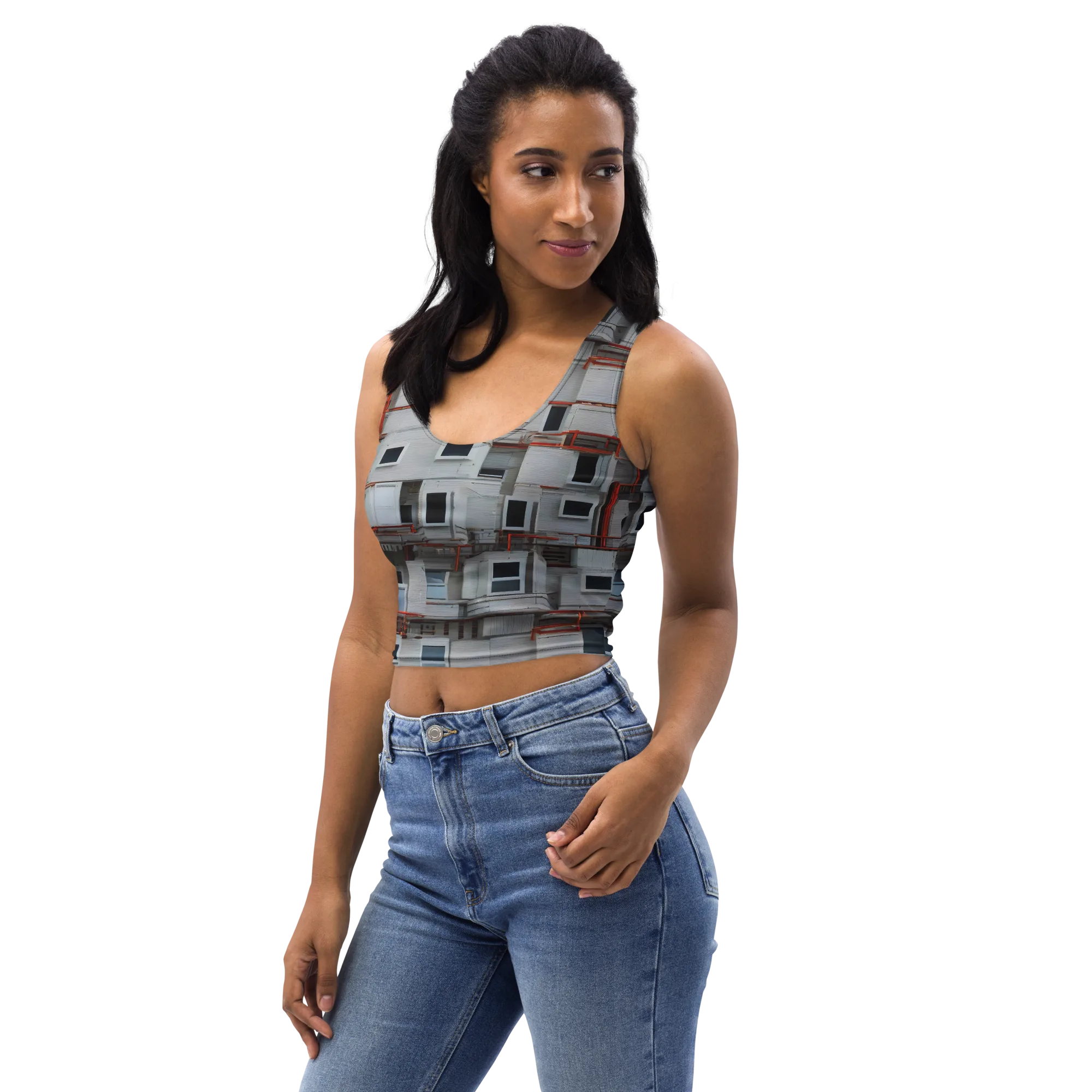 Industrial Reverie on Crop Top — Left Front