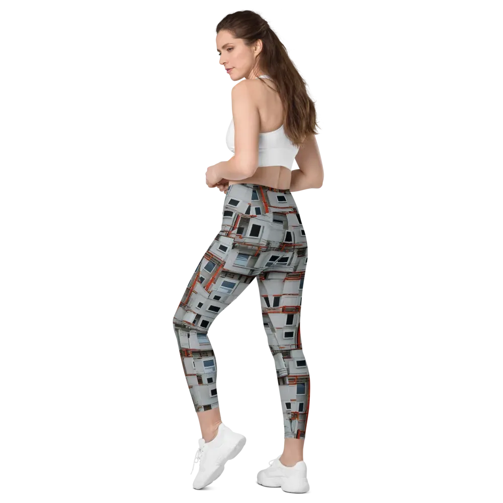Industrial Reverie on Leggings with Pockets — Left Back