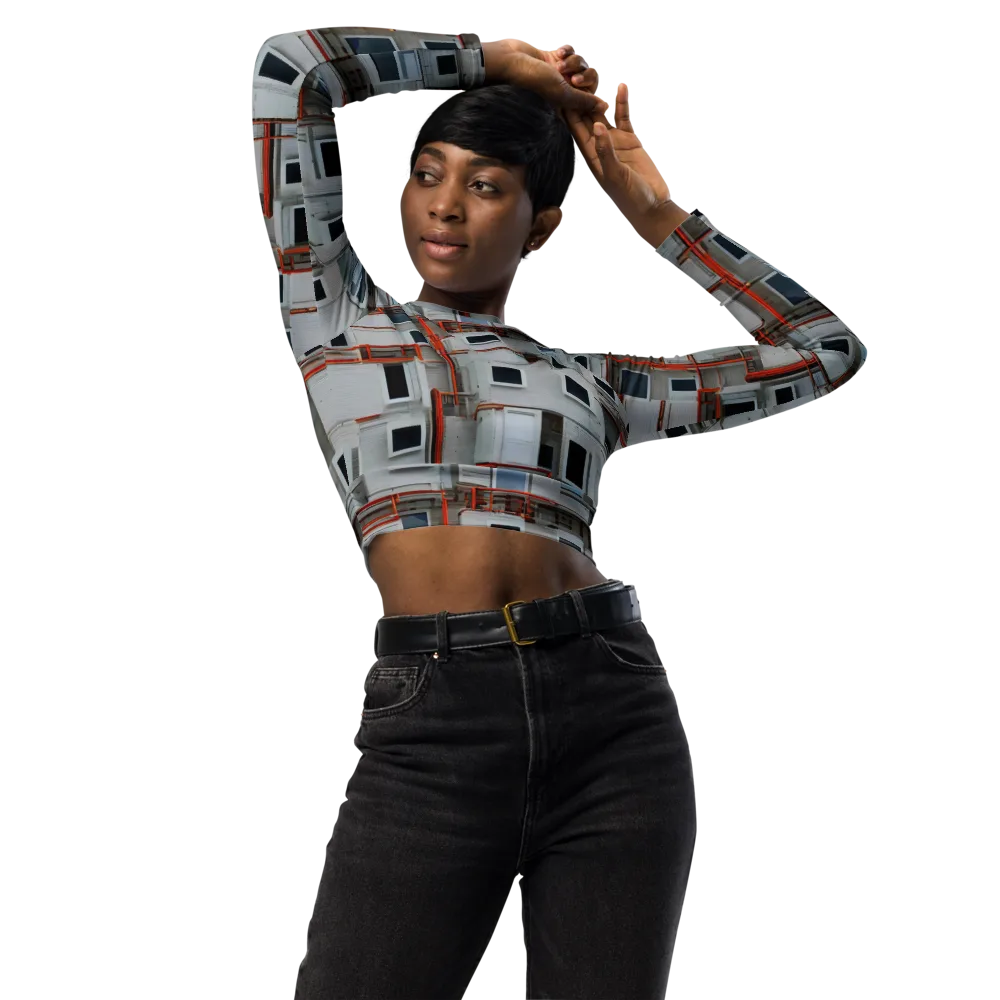 Industrial Reverie on Long Sleeve Crop Top — Front