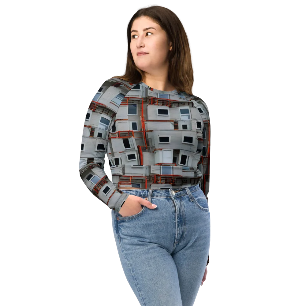 Industrial Reverie on Long Sleeve Crop Top — Front