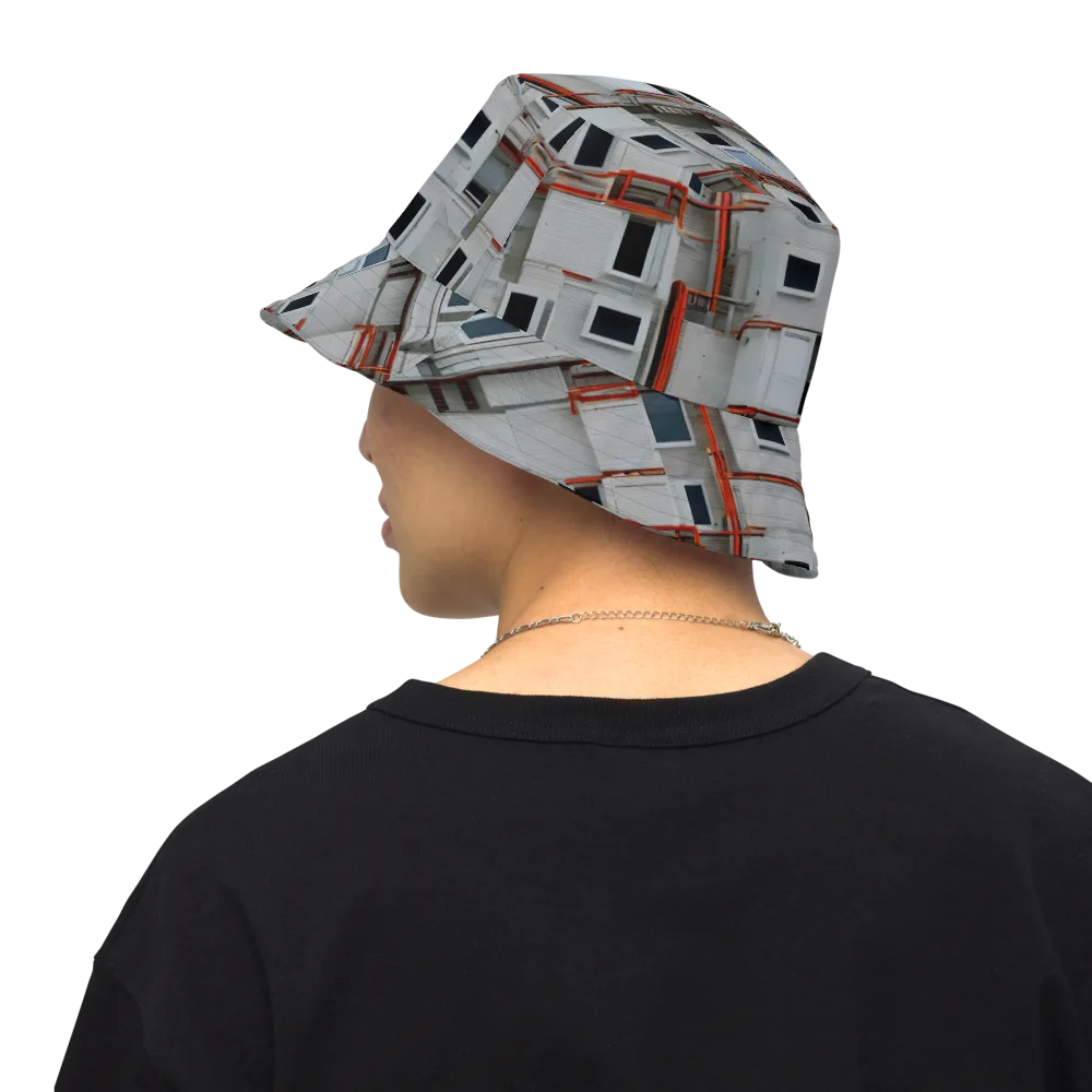 Industrial Reverie on Reversible Bucket Hat — Back Inside
