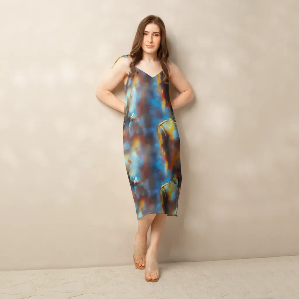 Chromatique Veil on Slip Dress — Front