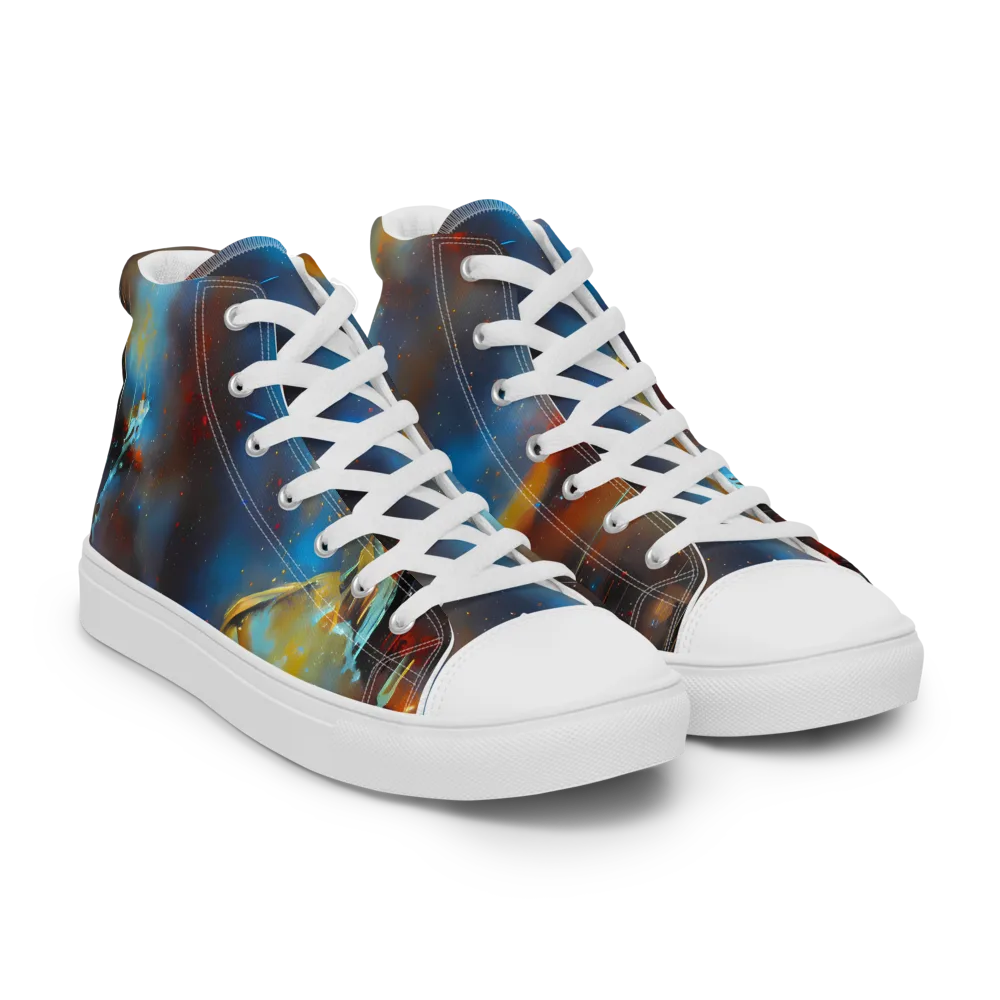 Chromatique Veil on Men's High Top Canvas Shoes — Right Front