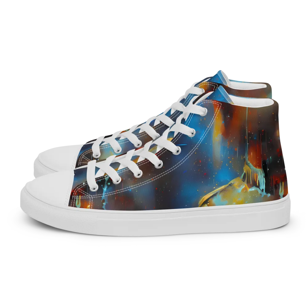 Chromatique Veil on Men's High Top Canvas Shoes — Left