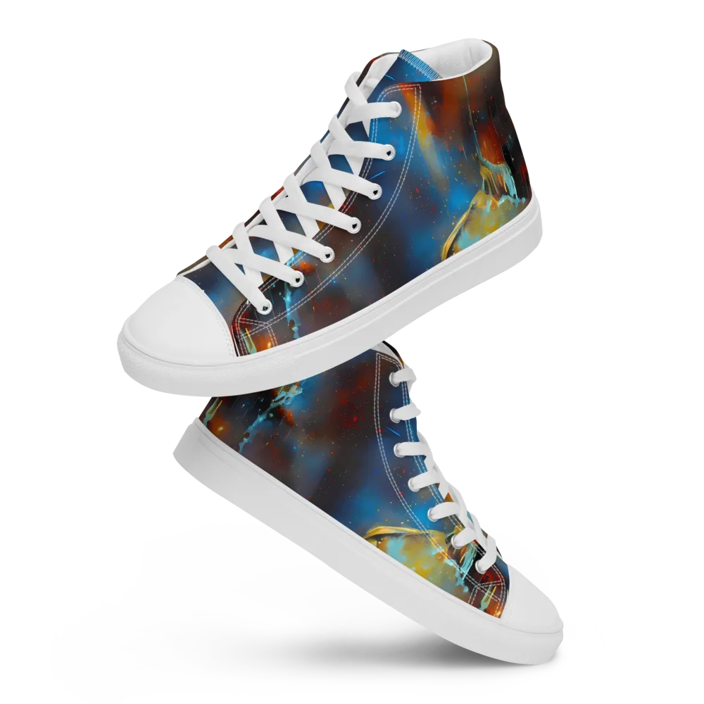 Chromatique Veil on Men's High Top Canvas Shoes — Front