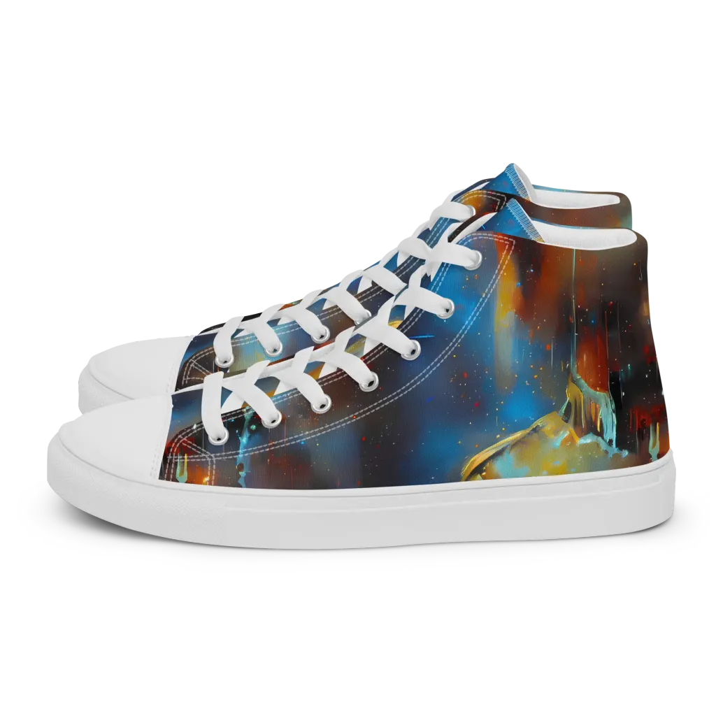 Chromatique Veil on Women's High Top Canvas Shoes — Left