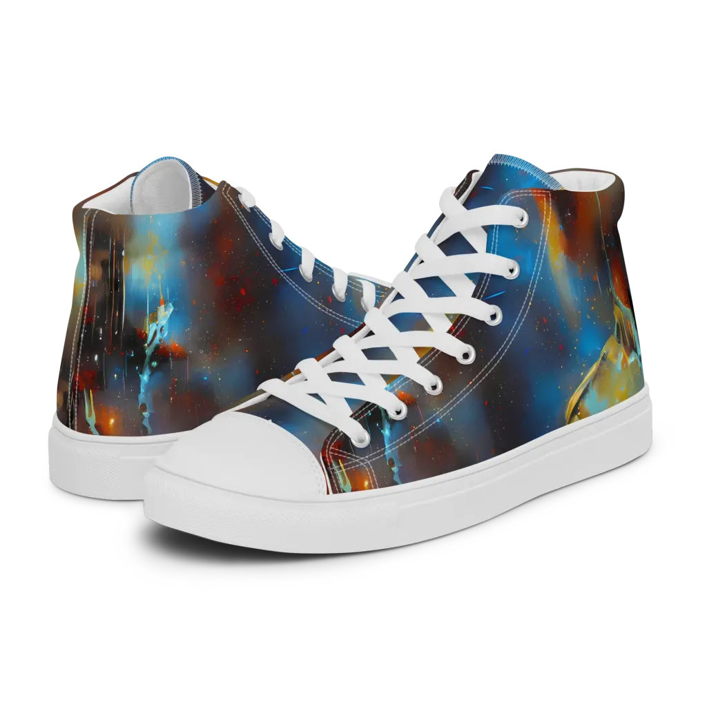 Chromatique Veil on Women's High Top Canvas Shoes — Left