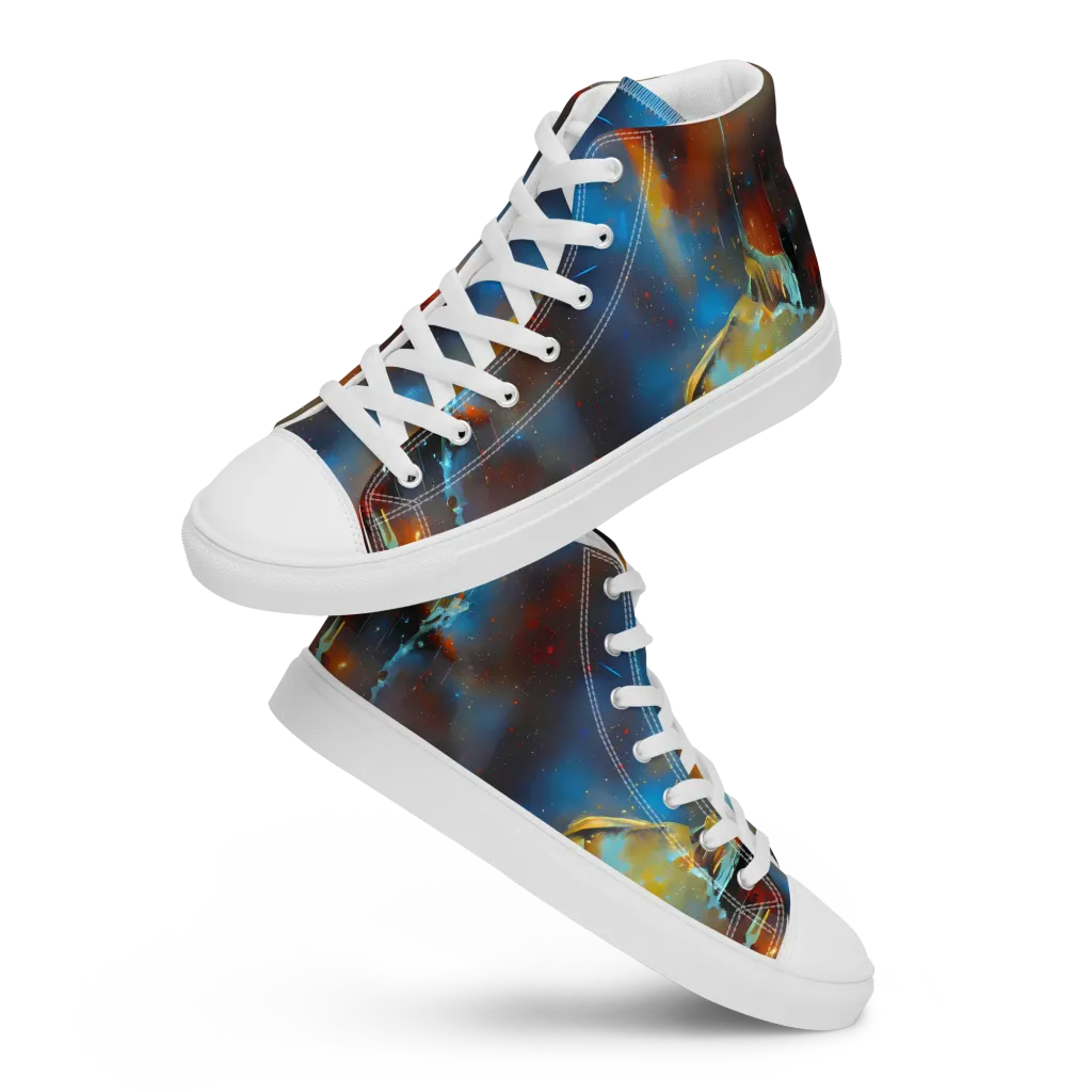 Chromatique Veil on Women's High Top Canvas Shoes — Front