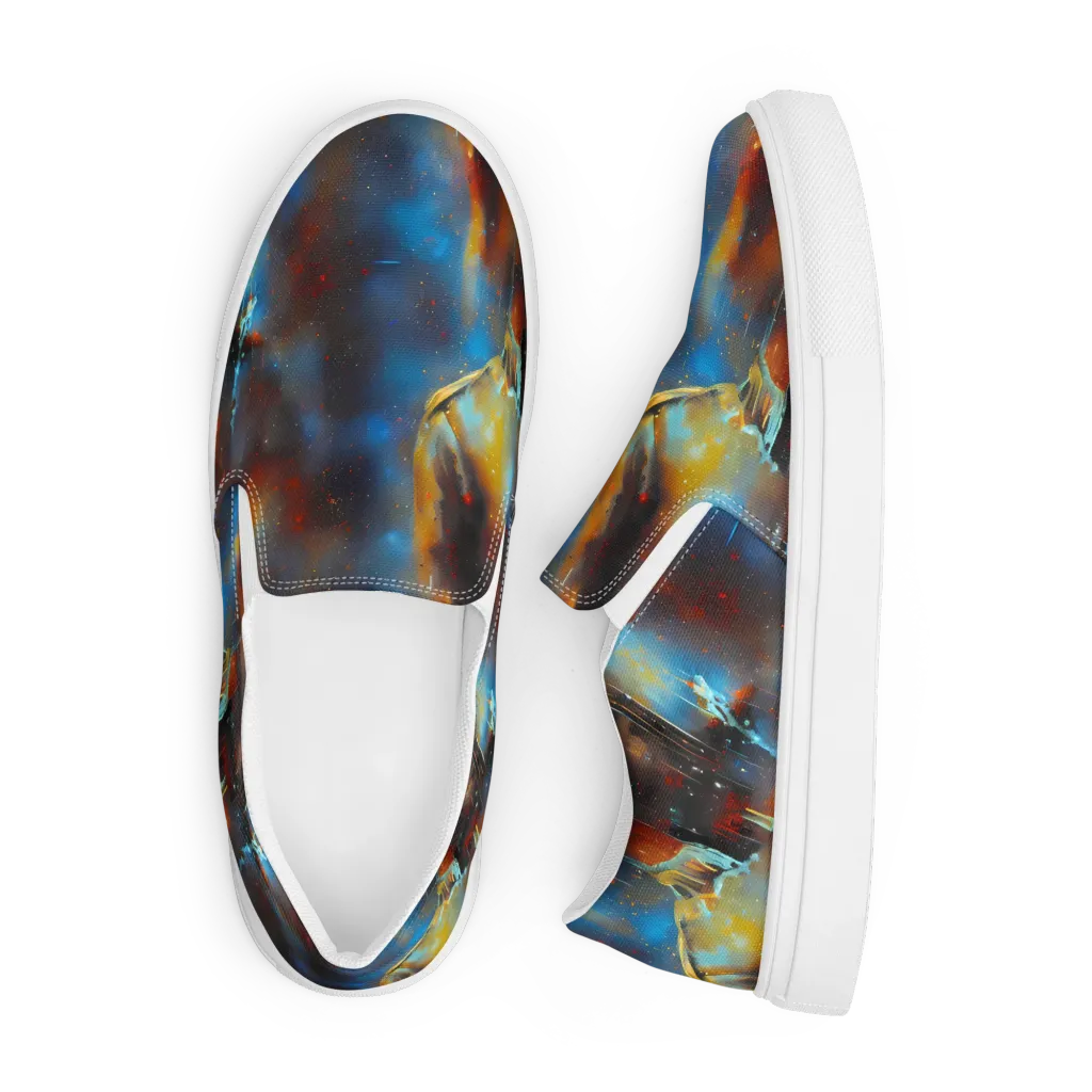 Chromatique Veil on Men's Slip-On Canvas Shoes — Front