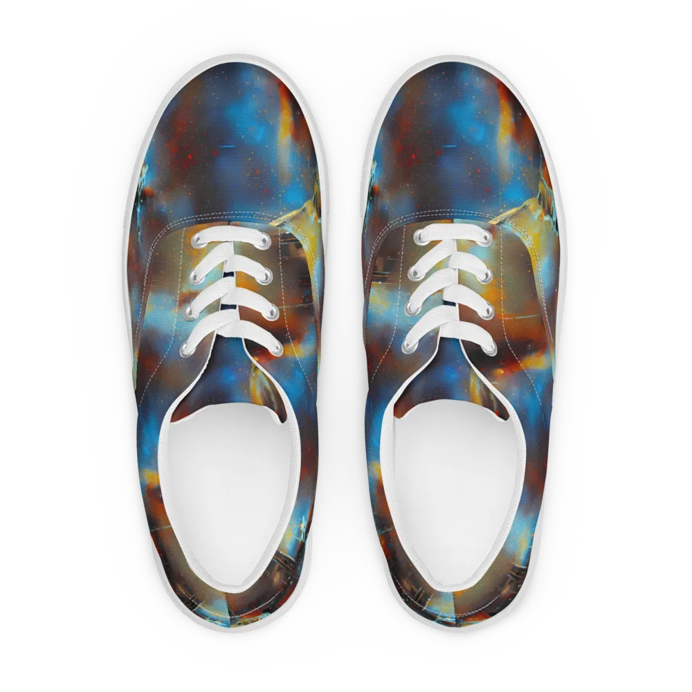 Chromatique Veil on Men's Lace-Up Canvas Shoes — Front