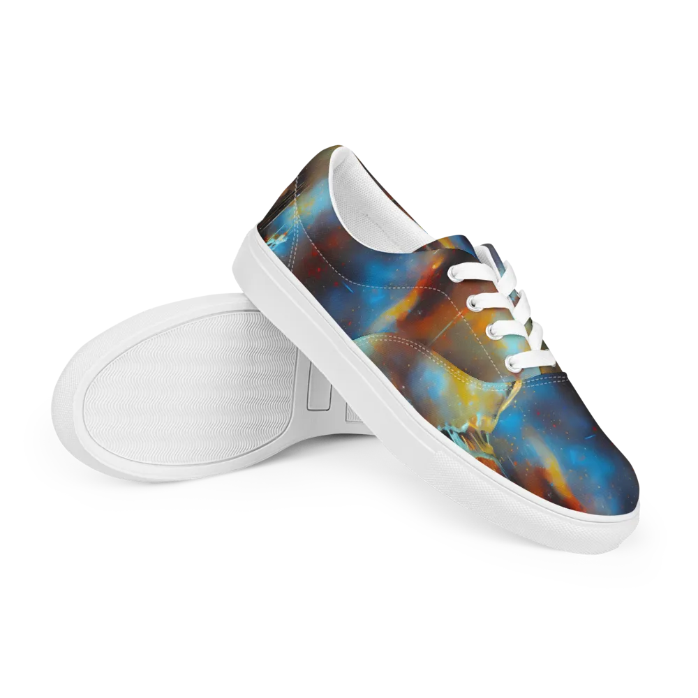 Chromatique Veil on Men's Lace-Up Canvas Shoes — Right Front